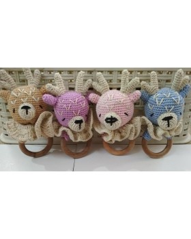  Amigurumi Handmade Crochet Rattle- Bear